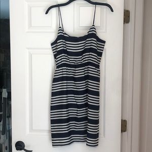 J. Crew Navy&White Silk Business Casual Dress